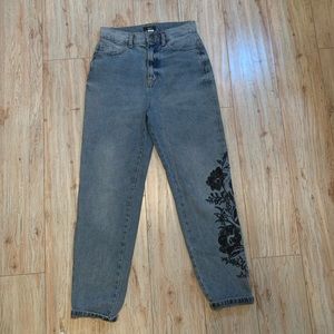 BDG Embroidered High Waist Mom Jeans